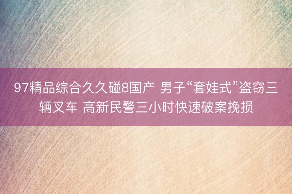 97精品综合久久碰8国产 男子“套娃式”盗窃三辆叉车 高新民警三小时快速破案挽损