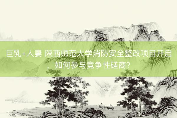 巨乳+人妻 陕西师范大学消防安全整改项目开启，如何参与竞争性磋商？