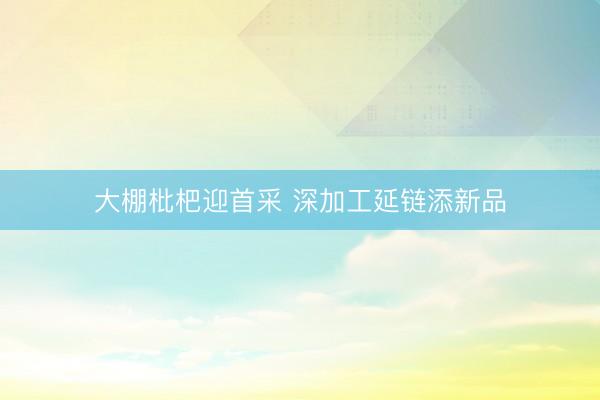 大棚枇杷迎首采 深加工延链添新品