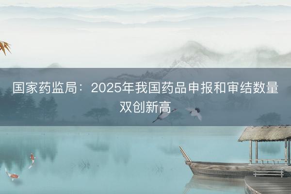 国家药监局：2025年我国药品申报和审结数量双创新高