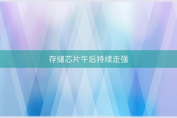 存储芯片午后持续走强
