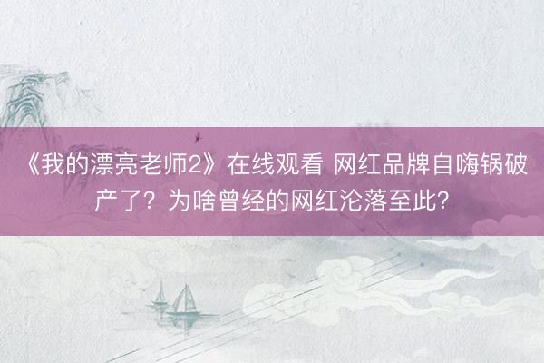 《我的漂亮老师2》在线观看 网红品牌自嗨锅破产了？为啥曾经的网红沦落至此？