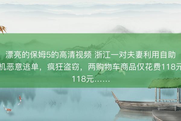 漂亮的保姆5的高清视频 浙江一对夫妻利用自助结账机恶意逃单，疯狂盗窃，两购物车商品仅花费118元……