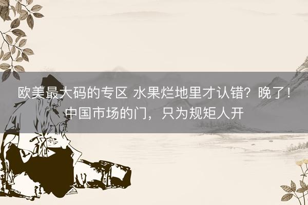 欧美最大码的专区 水果烂地里才认错？晚了！中国市场的门，只为规矩人开