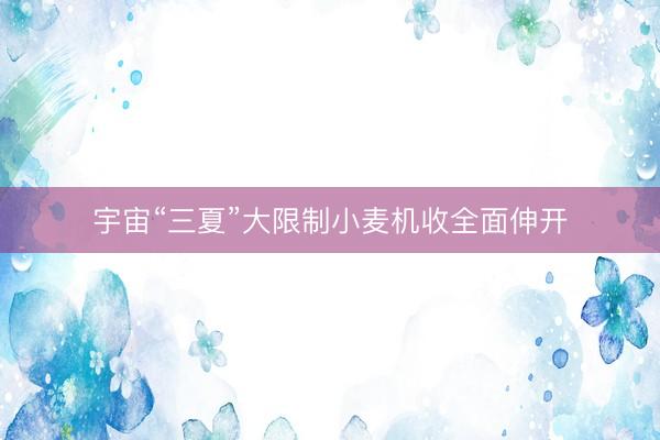 宇宙“三夏”大限制小麦机收全面伸开