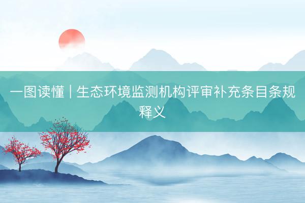 一图读懂 | 生态环境监测机构评审补充条目条规释义