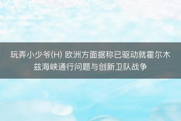 玩弄小少爷(H) 欧洲方面据称已驱动就霍尔木兹海峡通行问题与创新卫队战争