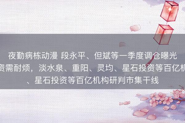 夜勤病栋动漫 段永平、但斌等一季度调仓曝光！科技赛说念投资需耐烦，淡水泉、重阳、灵均、星石投资等百亿机构研判市集干线