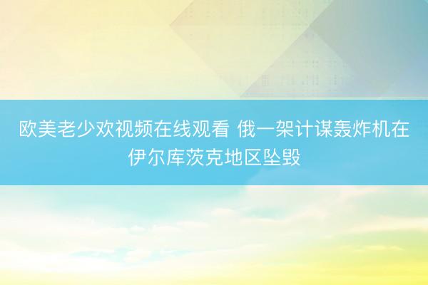 欧美老少欢视频在线观看 俄一架计谋轰炸机在伊尔库茨克地区坠毁
