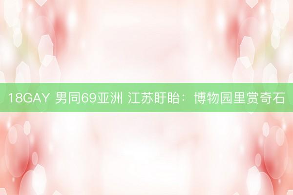 18GAY 男同69亚洲 江苏盱眙：博物园里赏奇石