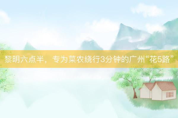 黎明六点半，专为菜农绕行3分钟的广州“花5路”